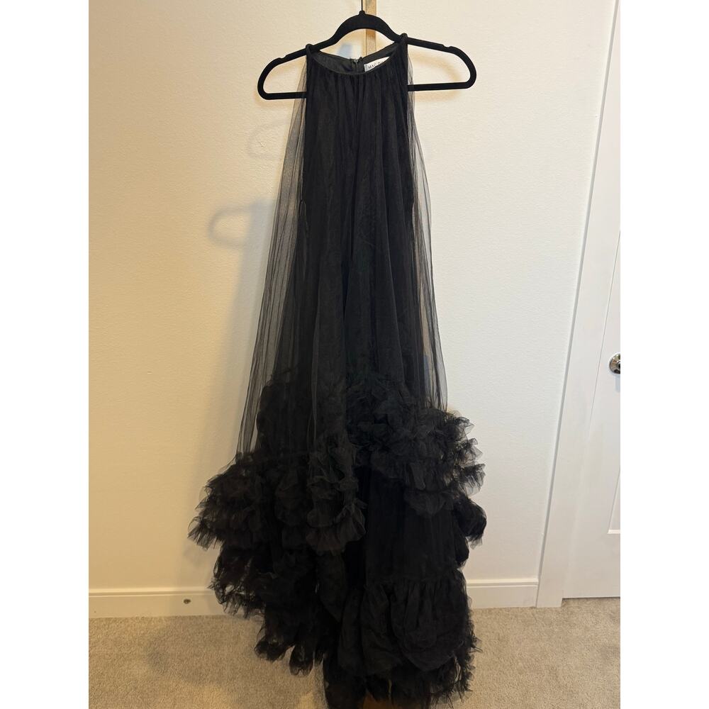 Mac Duggal | Ruffled Hem High-Low Gown - Picture 4 of 9